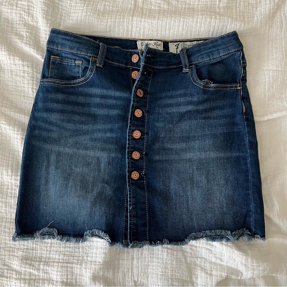 Denim Button Skirt